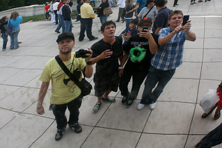 Camera - Reflection in the Cloud Gate "Bean" at Millenium Park