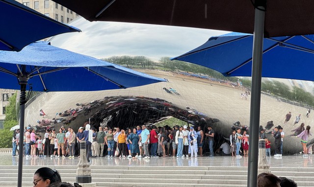 Hiding from the rain, hah