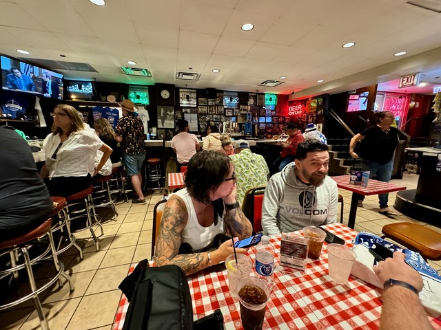 Dodging the rain at the Billy Goat