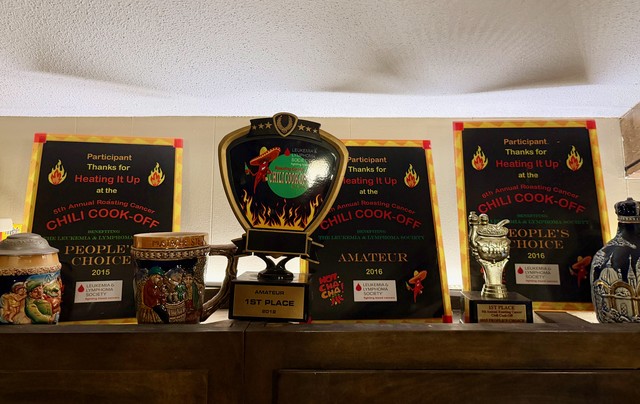 Jim's chili trophies
