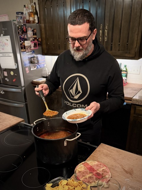 First bowl of Jim's award winning Chili