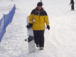 Snowboarding - Kari giving up on a run