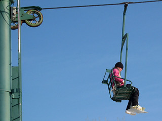 Snowboarding - Kari on the Lift