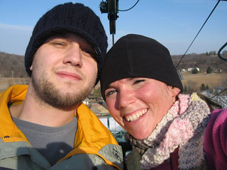 Me and Kari on the Lift at Mount Kato