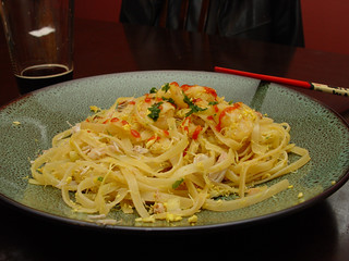 Curry Crab and Shrimp Noodle Dish