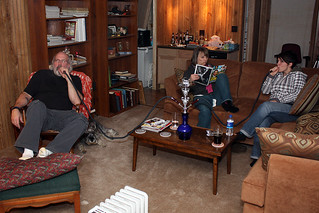 Smokin the Hookah in Jeff's Basement
