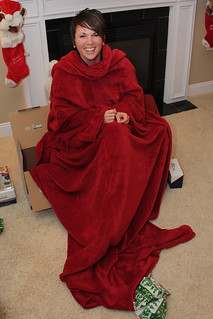 Kari's new snuggie, haha