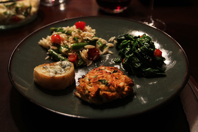 Christmas Dinner. Kari's crab cakes are amazing.