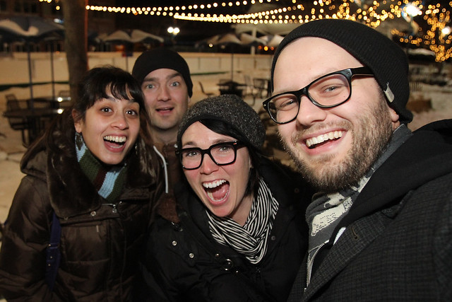 Hanging out by the pretty lights