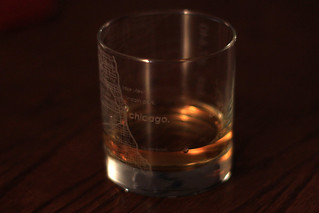 Drinks - Whiskey glass, with a laser etched map of Chicago