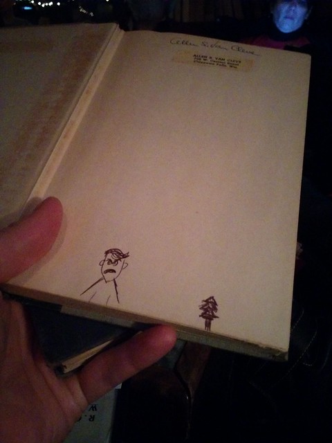 Mad guy. Christmas tree.