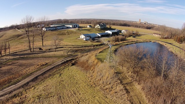 Flying over the farm