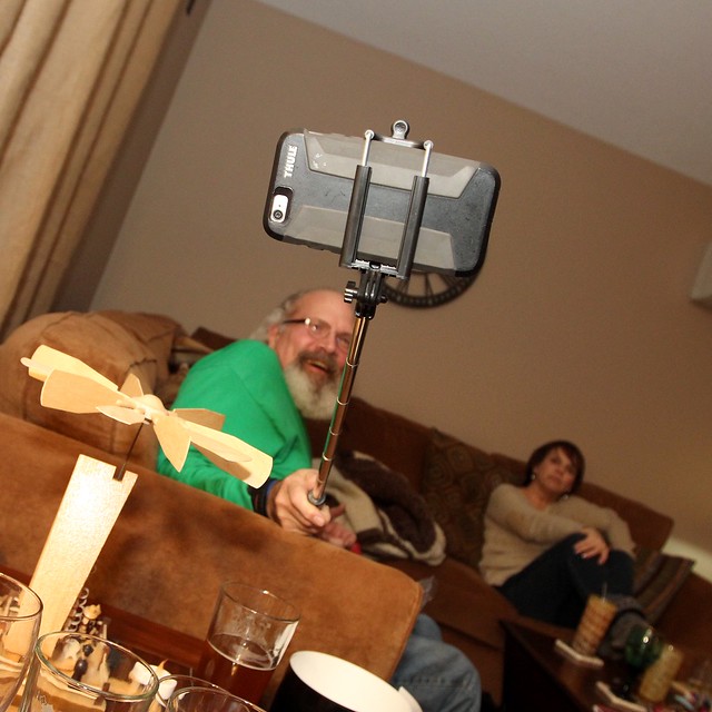 Jeff gets a selfie sticke