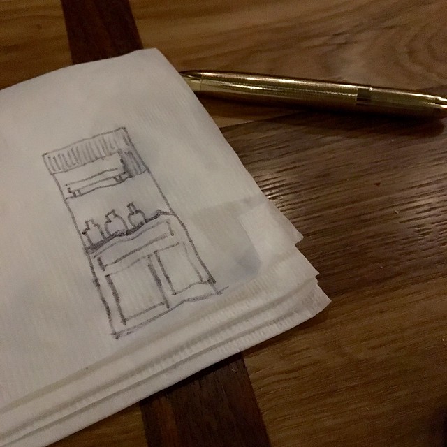 Kari's idea for a bar/record nook in our new living room