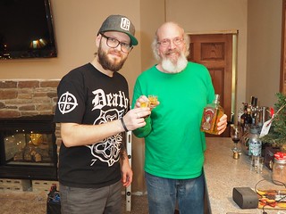 Shots - A celebratory shot of tequila after hanging that TV