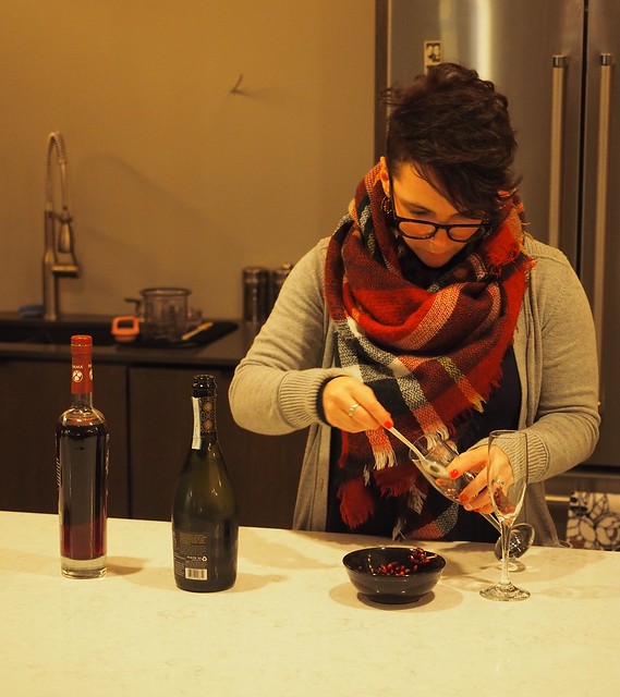 First: let's have some pomegranite n champagne