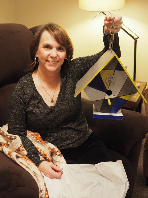 A handmade birdhouse from my aunt Vicki