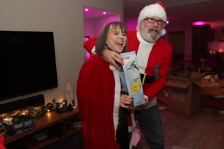 Santa brought Teresa a fire extinguisher for setting the kitchen on fire