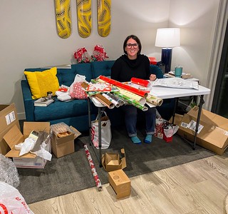 Basement wrapping station