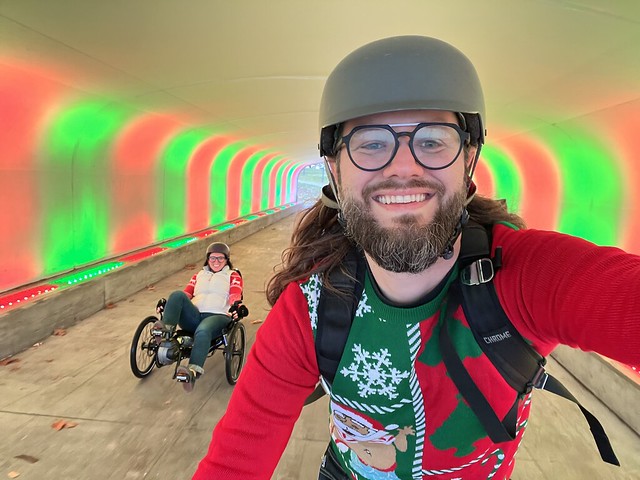 Christmas Eve. 50+ degrees. Sweaters. Christmas music. Bikin.