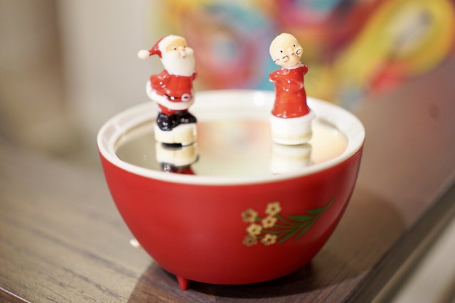 My great grandma gave me this Santa and Mrs. Claus ice skating dude as a child