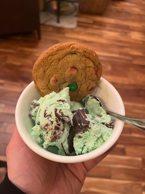 Ice cream and homemade cookies