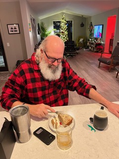 Christmas - Almond cake, tiramisu, and bourbon for dessert