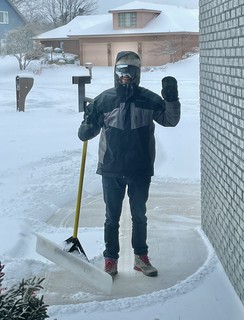 Snow - -11 plus the windchill. very cold.