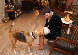 Durby gets to open his stocking