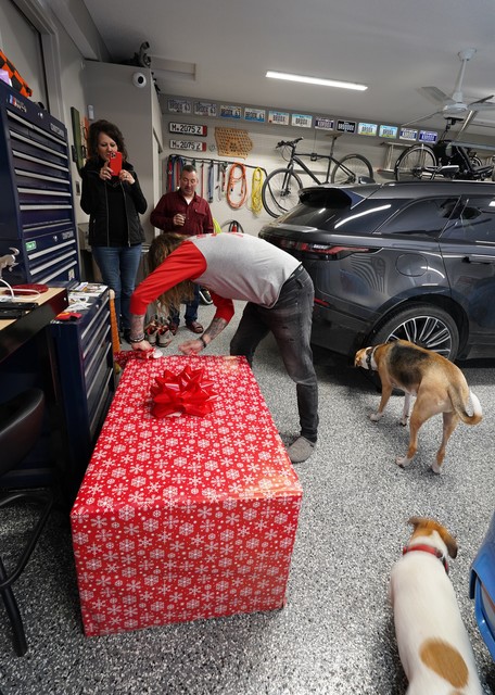 Christmas present was too big to bring inside, haha