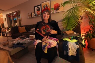 Lego Poinsettias to match her head