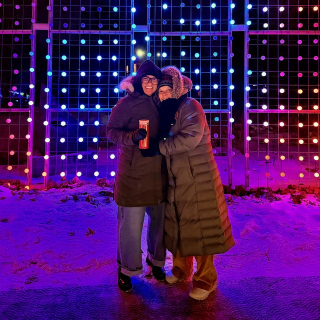 Kari and Teresa enjoying the lights