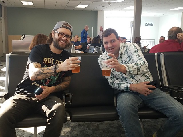 Havin a pre-flight beer