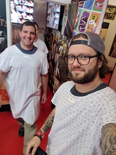 Chuck McGrane - Suited up in hospital gowns at the Heart Attack Grill