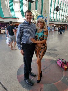 Chuck McGrane - Chuck posing with a body painted girl on Fremont St