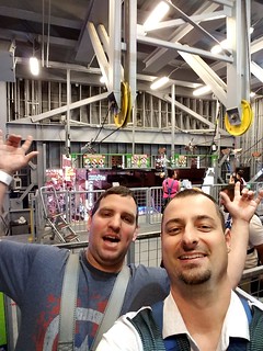 Chuck McGrane - Gettin ready to zip line down Fremont St