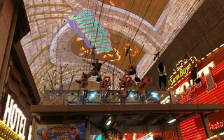Chuck McGrane - Chuck n Jeff zip line down Fremont St