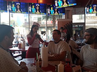 Chuck McGrane - This hilarious waitress was singing Karaoke to Chuck in an effort to get him to also sing Karaoke