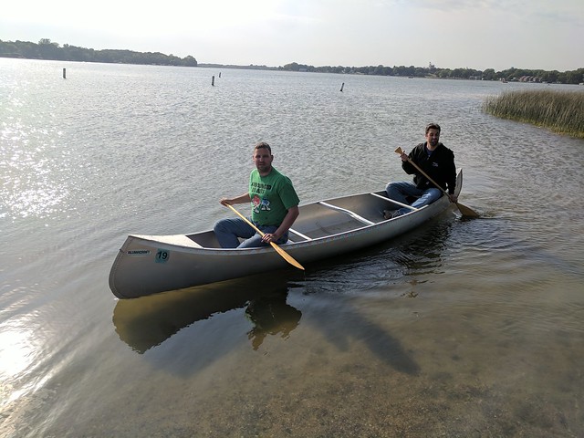 Takin Josh's canoe out for a lil paddle
