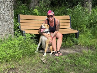 Just hangin with this goofball dog