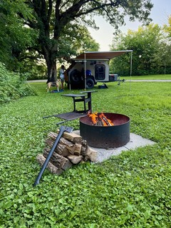 Lucked into a campsite at the very back of the campground. Set up and ready to chill