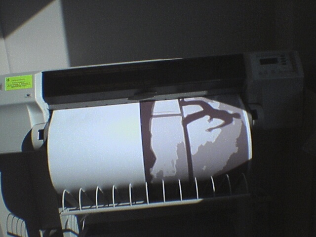 Printing out some art on the plotter at work