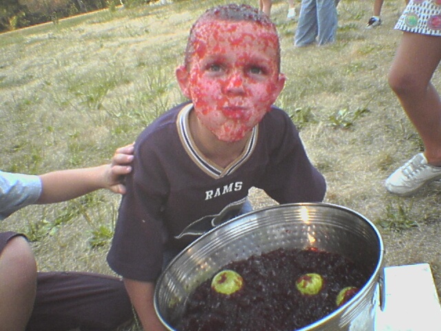 Bobbing for apples in Jello