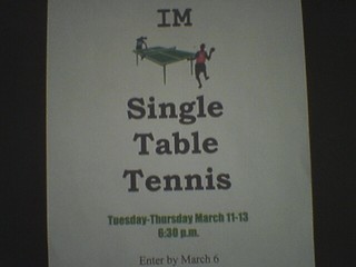 I'm Single.  Table Tennis