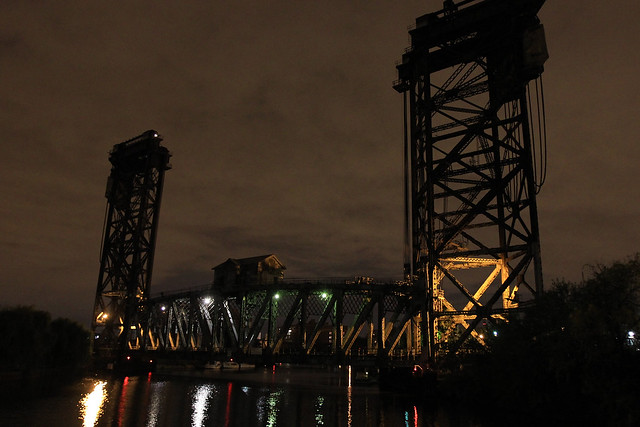 Draw bridge with a house