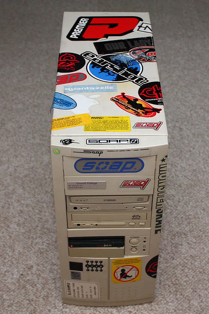 My first computer - covered in stickers