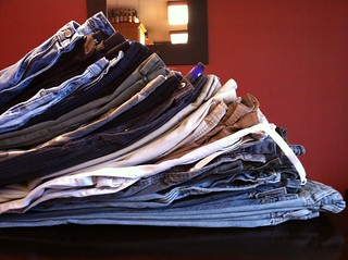 30 pairs of pants. Donated.