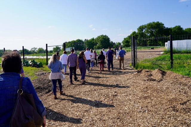 Getting a tour of the farm