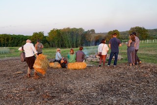 Haulin straw bails to the fire