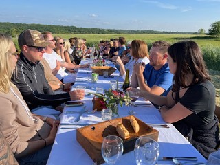 Dinner in the middle of a field